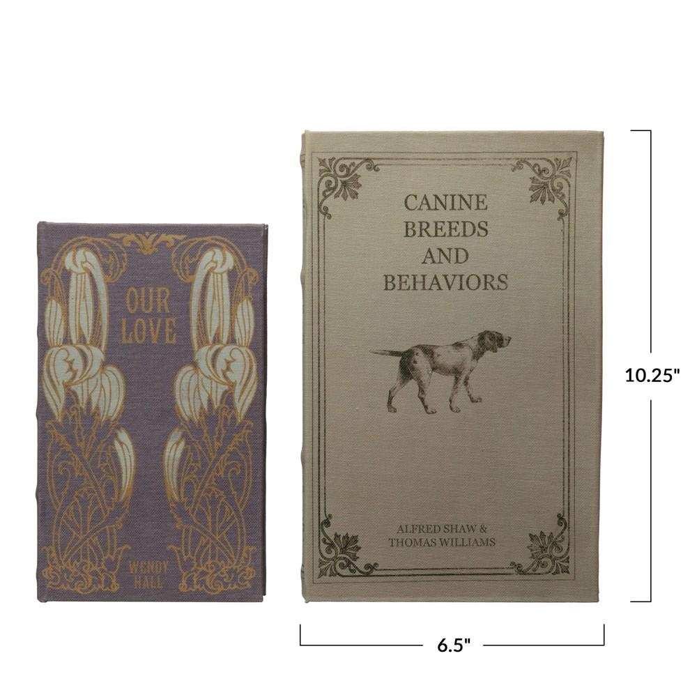 "Canine Breeds & Behaviors" Canvas Book Storage Boxes