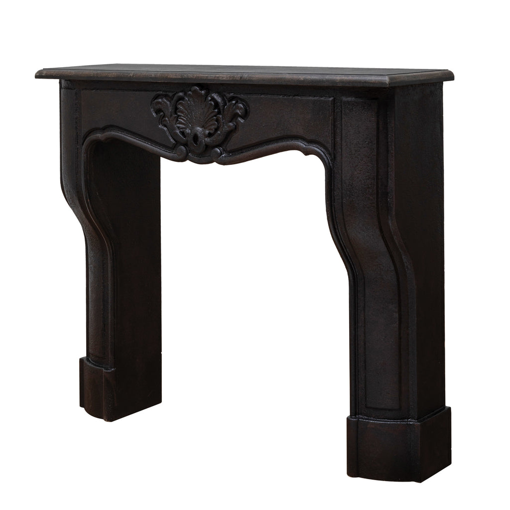 Distressed Black Finish Fireplace Mantle