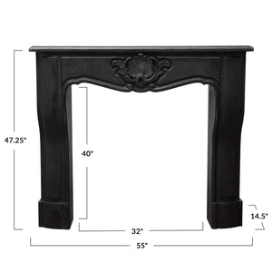 Distressed Black Finish Fireplace Mantle