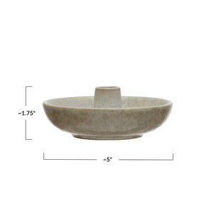 White Stoneware Dish w/Holder