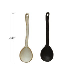 Stoneware Spoon w/Reactive Glaze