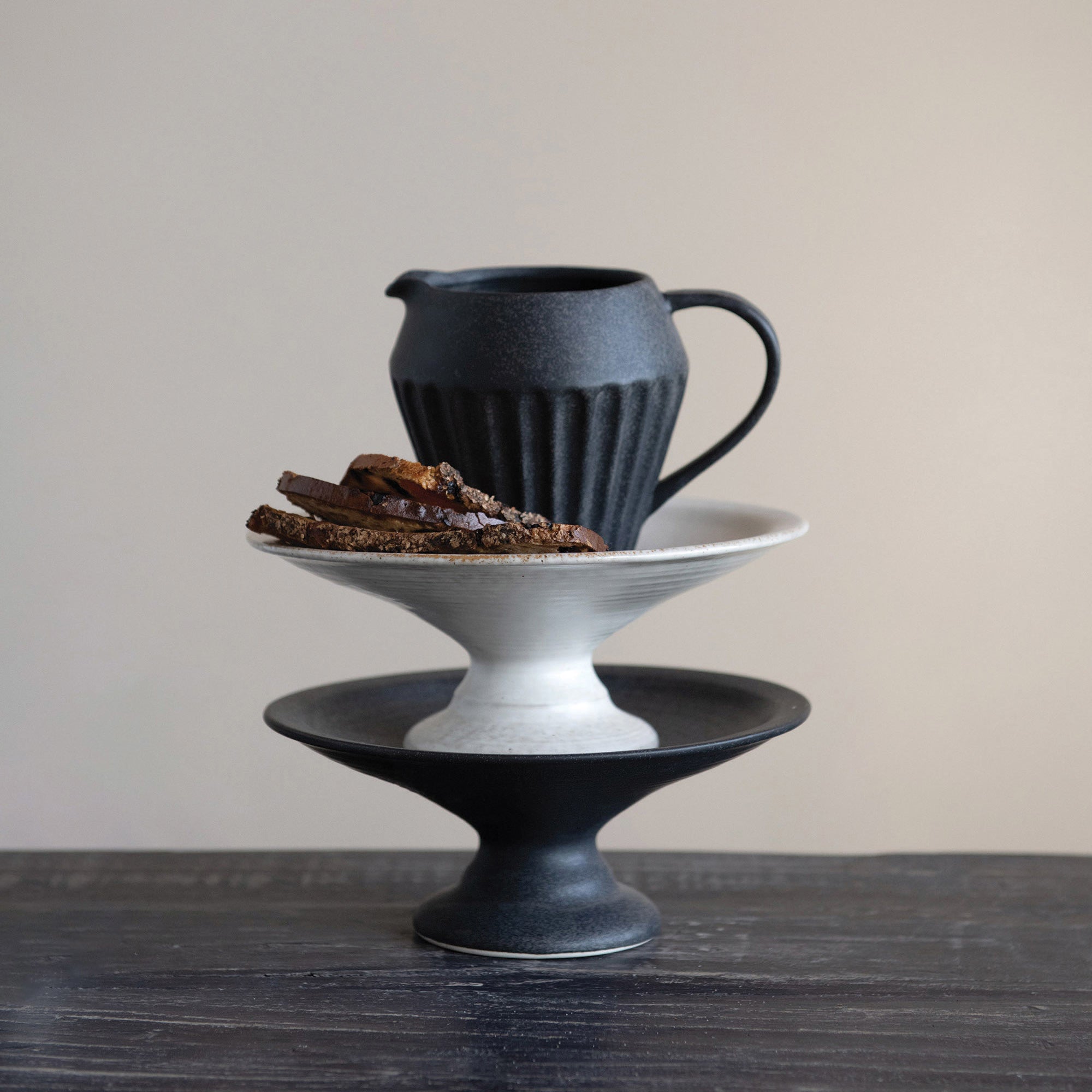 Matte Finish Stoneware Pedestal