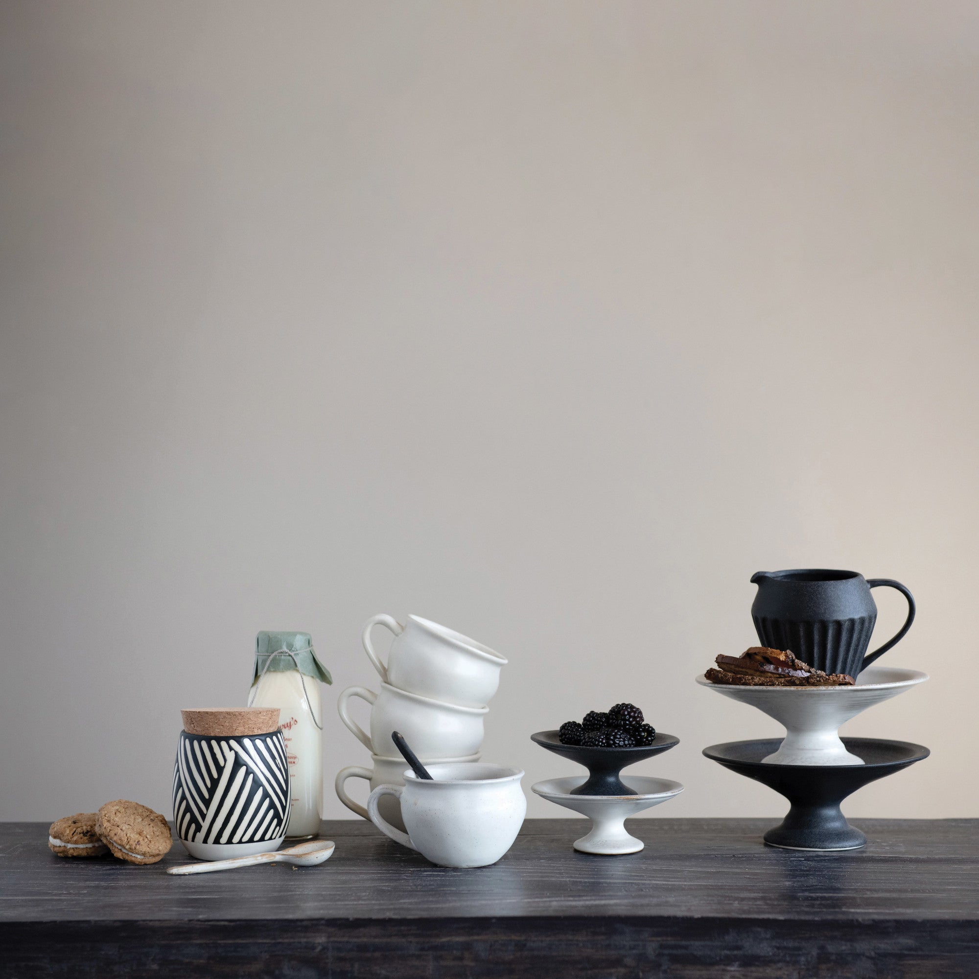 Matte Finish Stoneware Pedestal