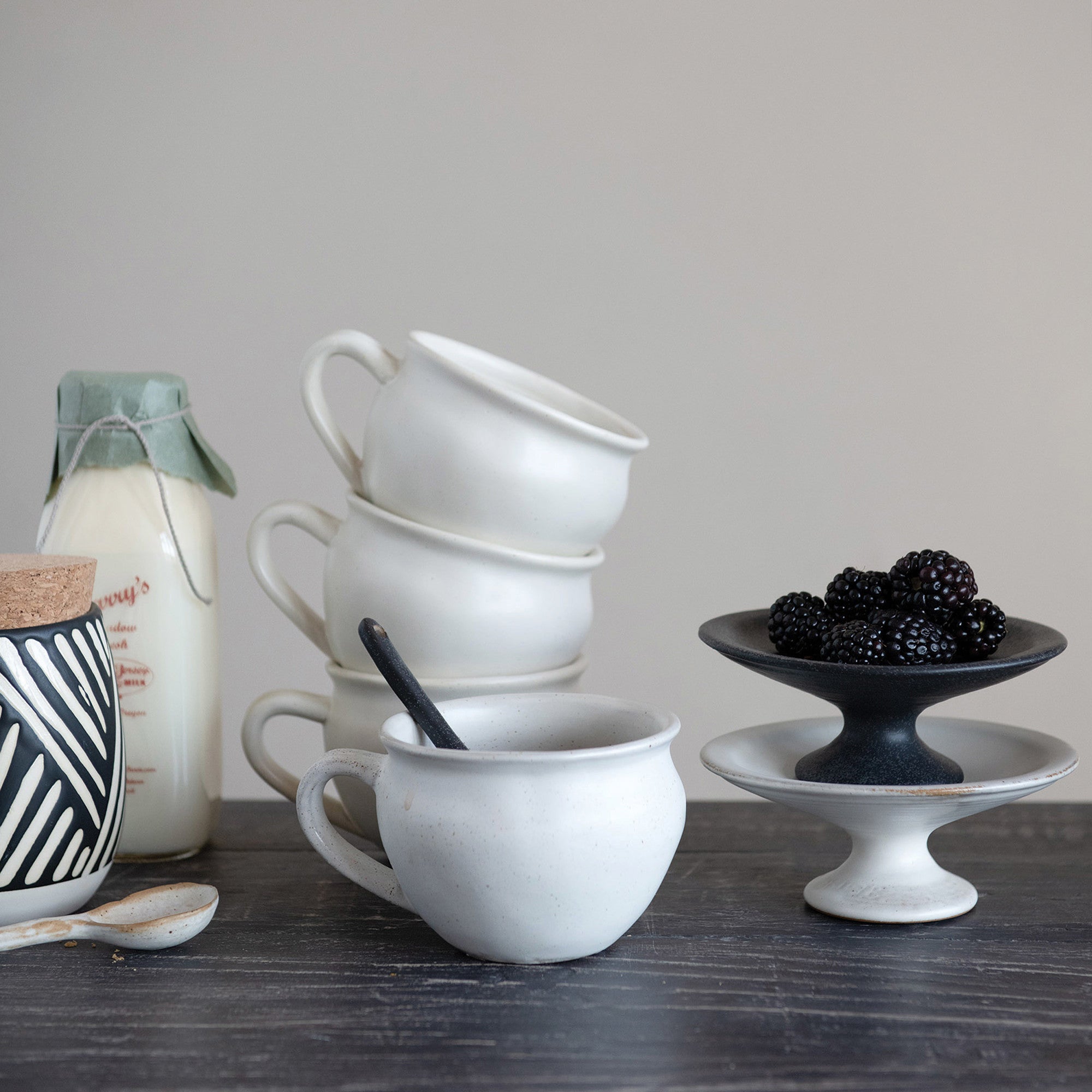 Matte Finish Stoneware Pedestal