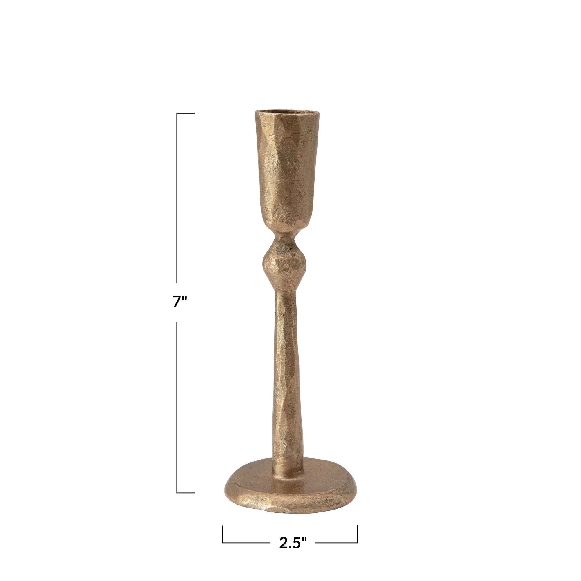 Large Brass Chamberstick Holder for Taper Candles