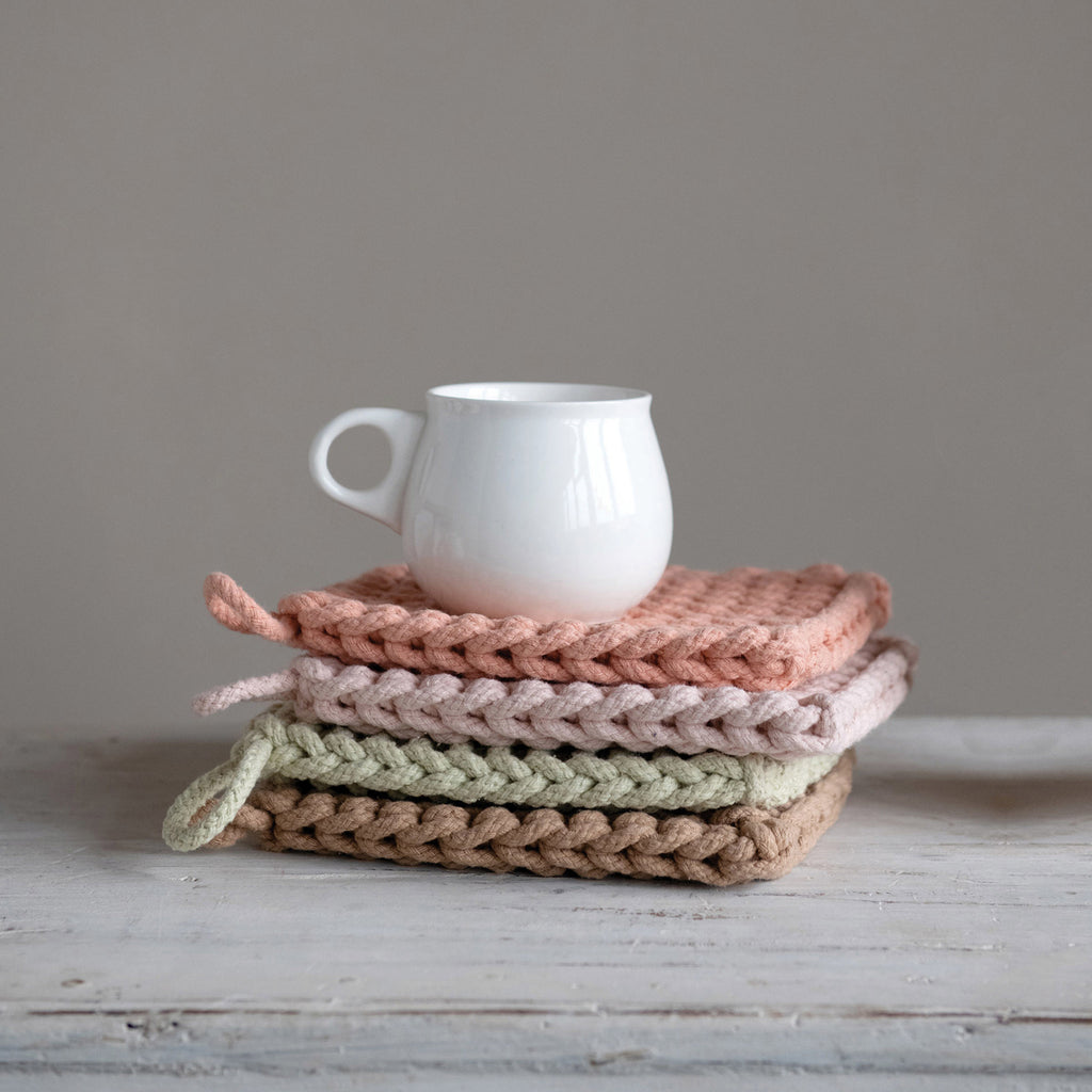 Square Cotton Crocheted Pot Holder