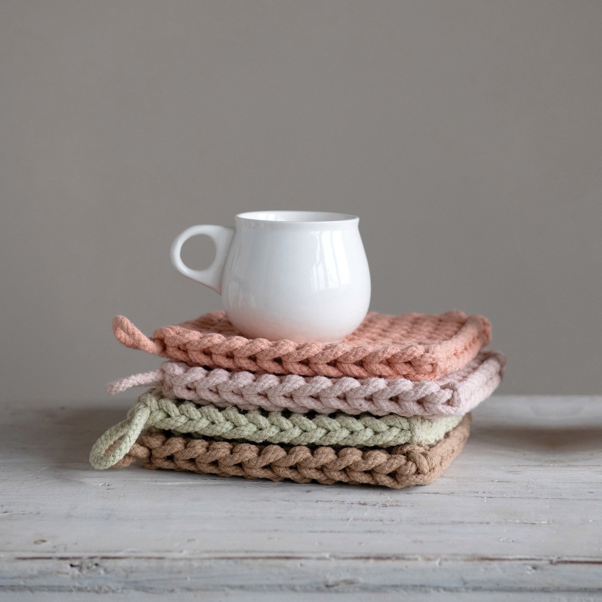 Square Cotton Crocheted Pot Holder