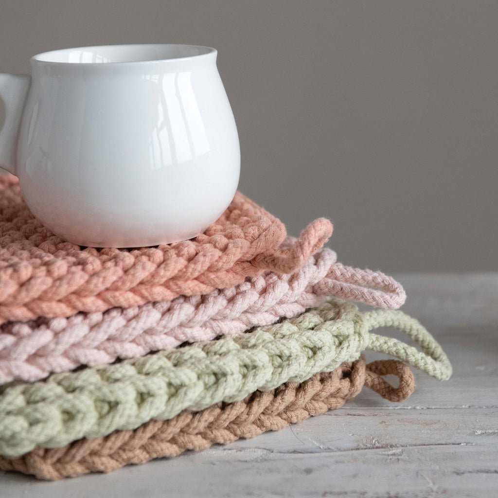 Square Cotton Crocheted Pot Holder
