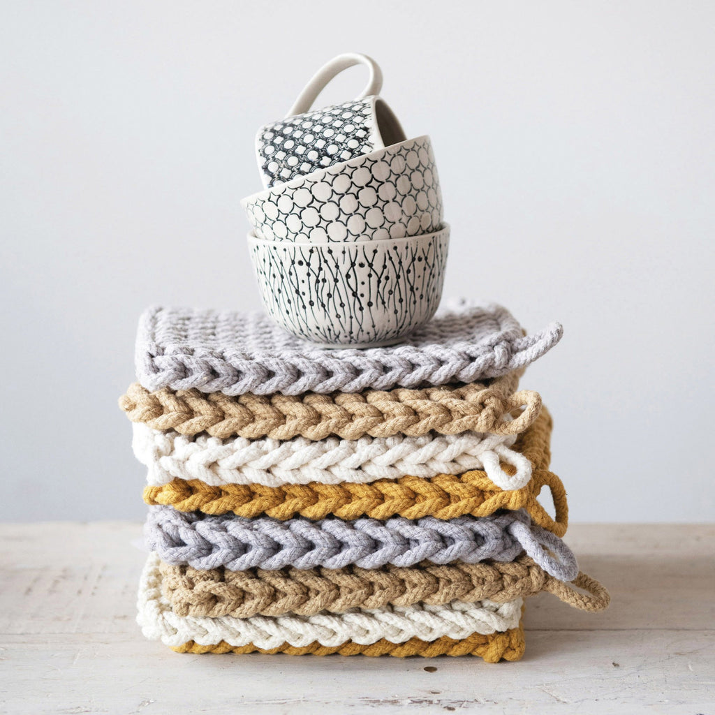 Square Cotton Crocheted Pot Holder