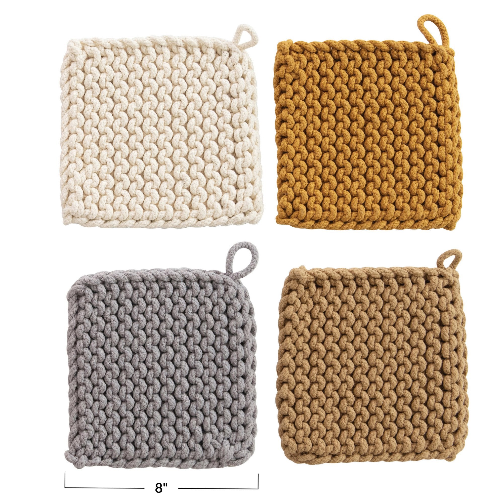 Square Cotton Crocheted Pot Holder