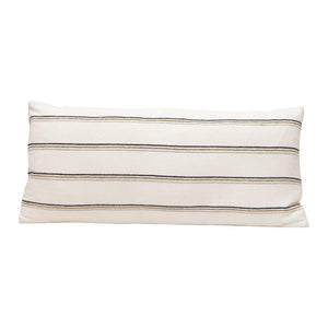 Woven Cotton Blend Lumbar Pillow w/Multi Color Stripes
