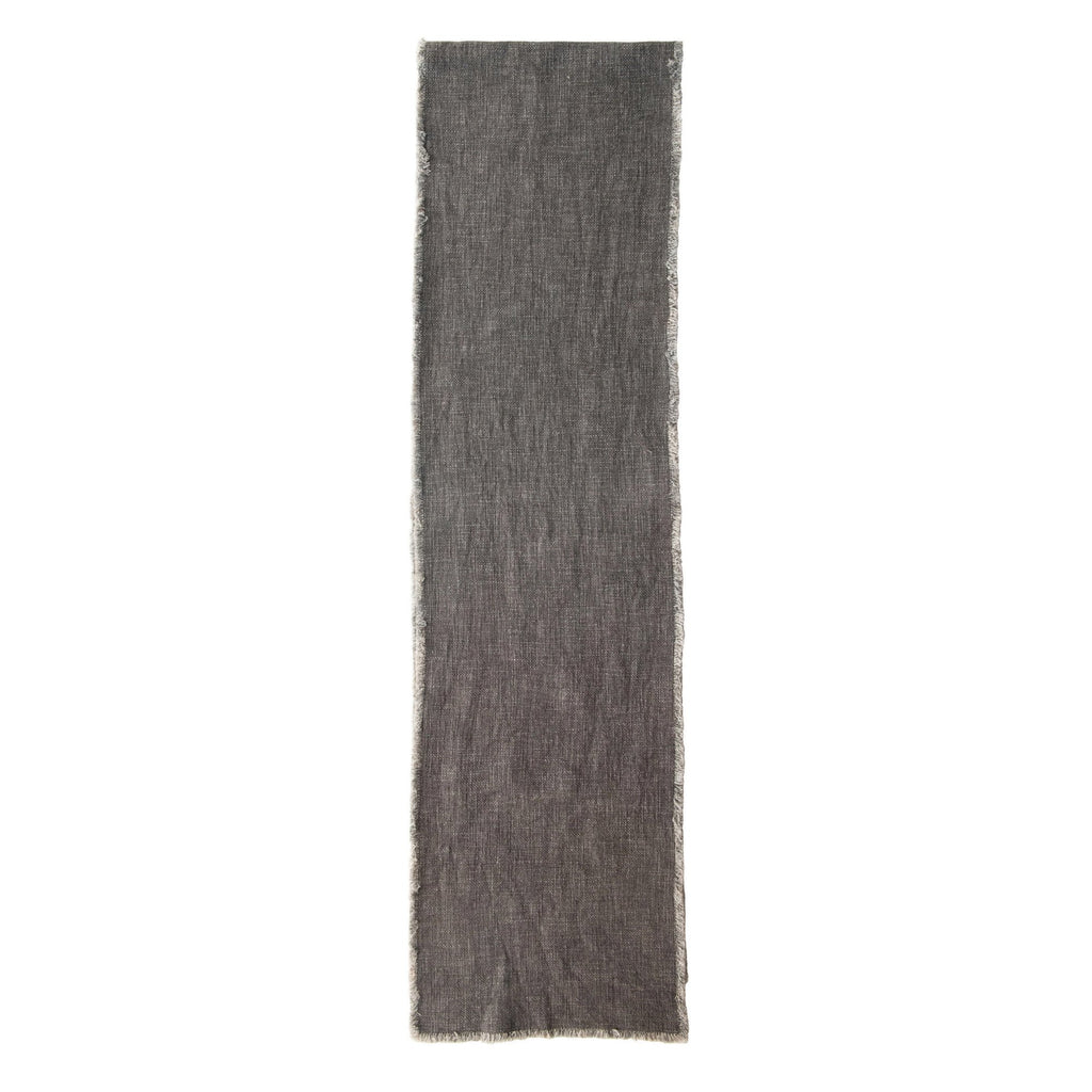 Linen Blend Table Runner w/Frayed Edges
