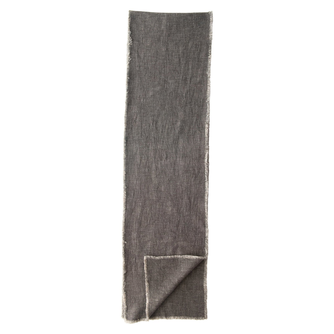 Linen Blend Table Runner w/Frayed Edges