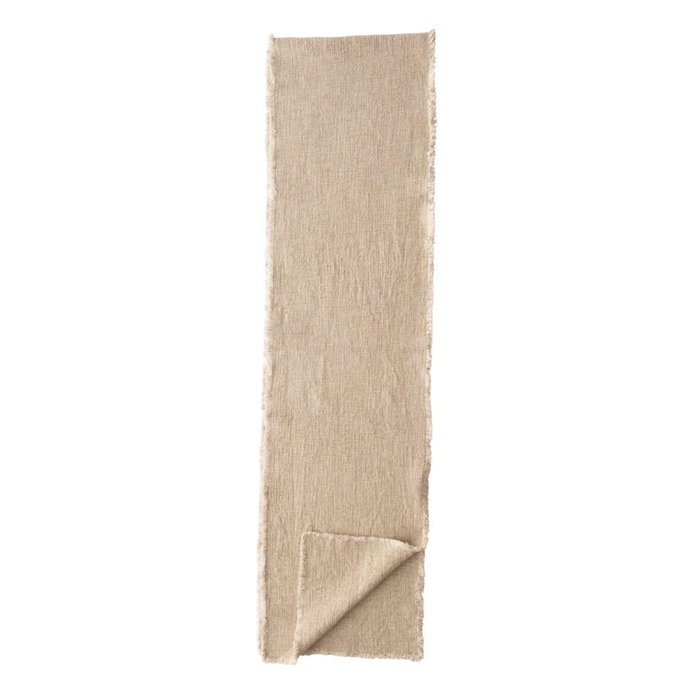 Linen Blend Table Runner w/Frayed Edges