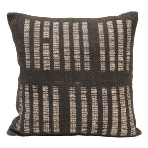 Black & Cream Square Woven Cotton Pillow