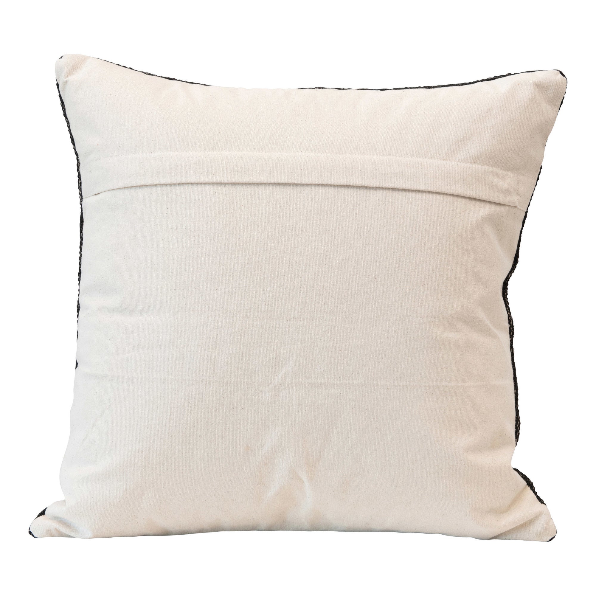 Black & Cream Square Woven Cotton Pillow