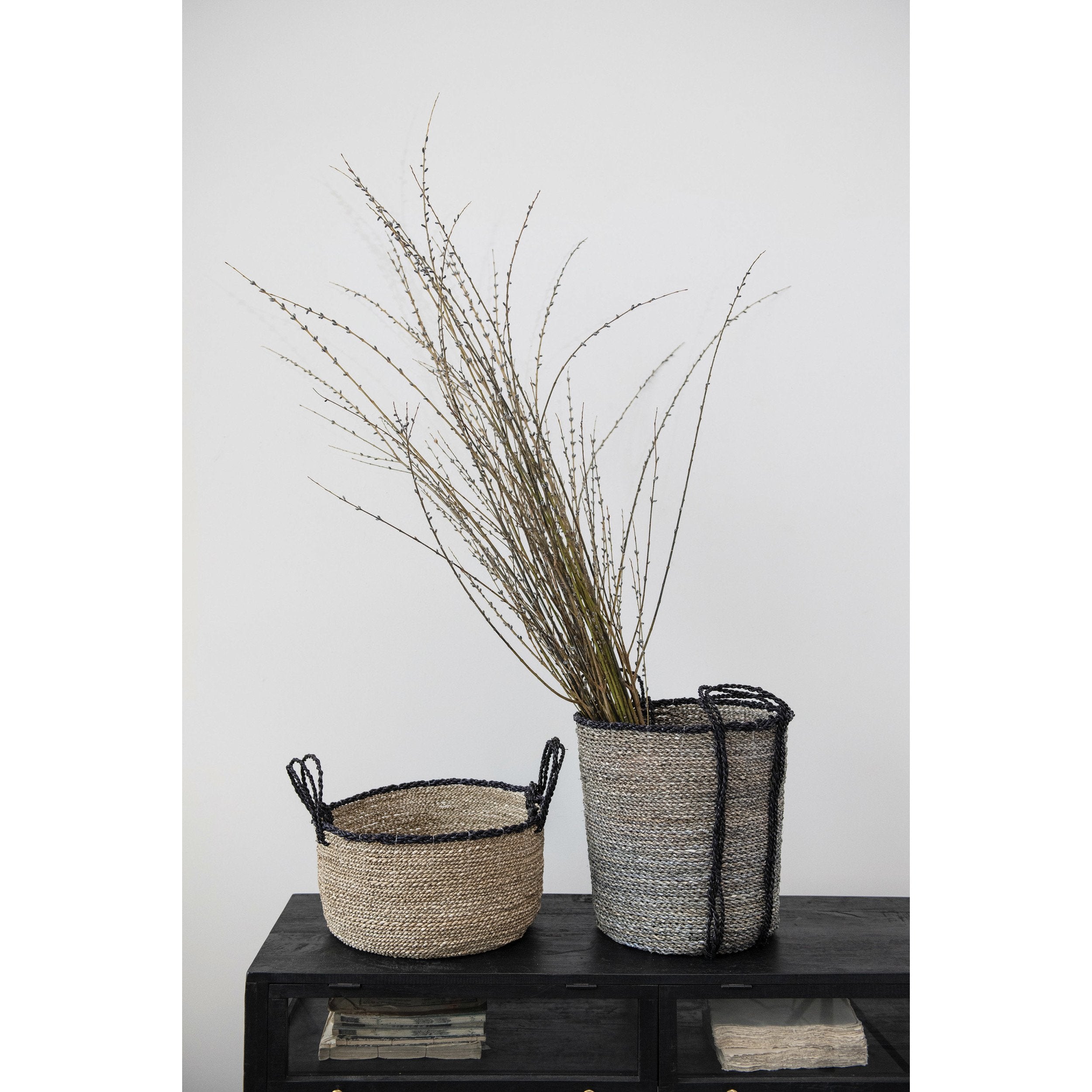 Hand-Woven Seagrass Baskets w/Handles