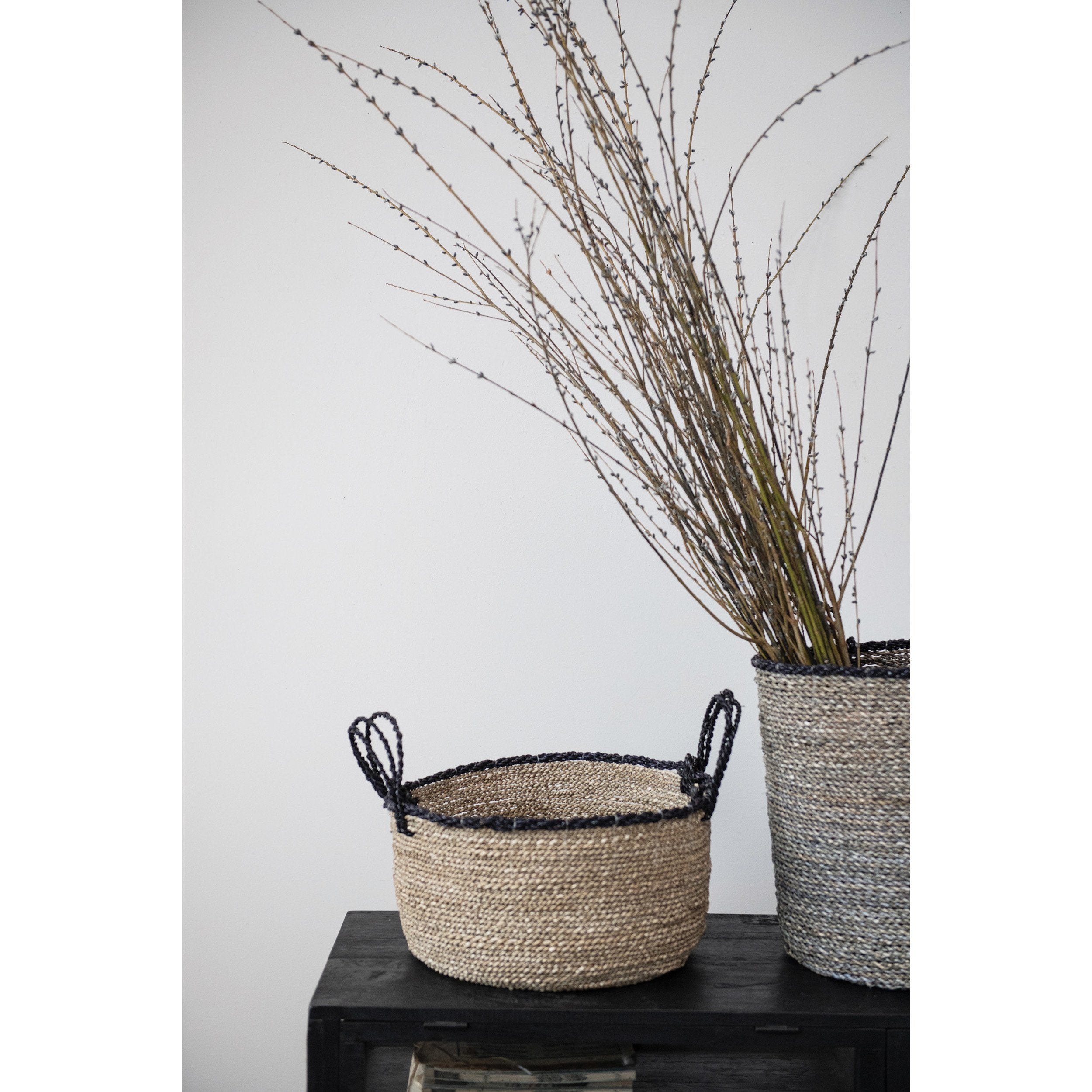 Hand-Woven Seagrass Baskets w/Handles