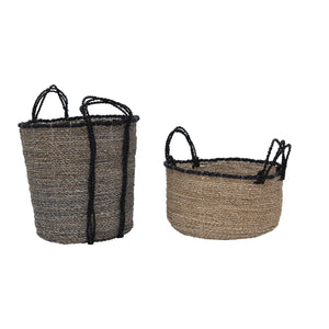 Hand-Woven Seagrass Baskets w/Handles