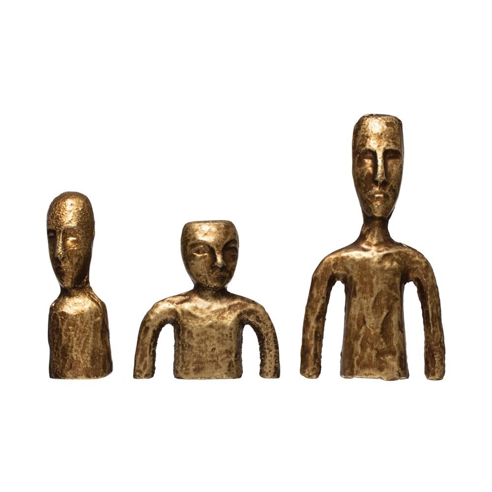 Antique Gold Color Cast Iron Figures