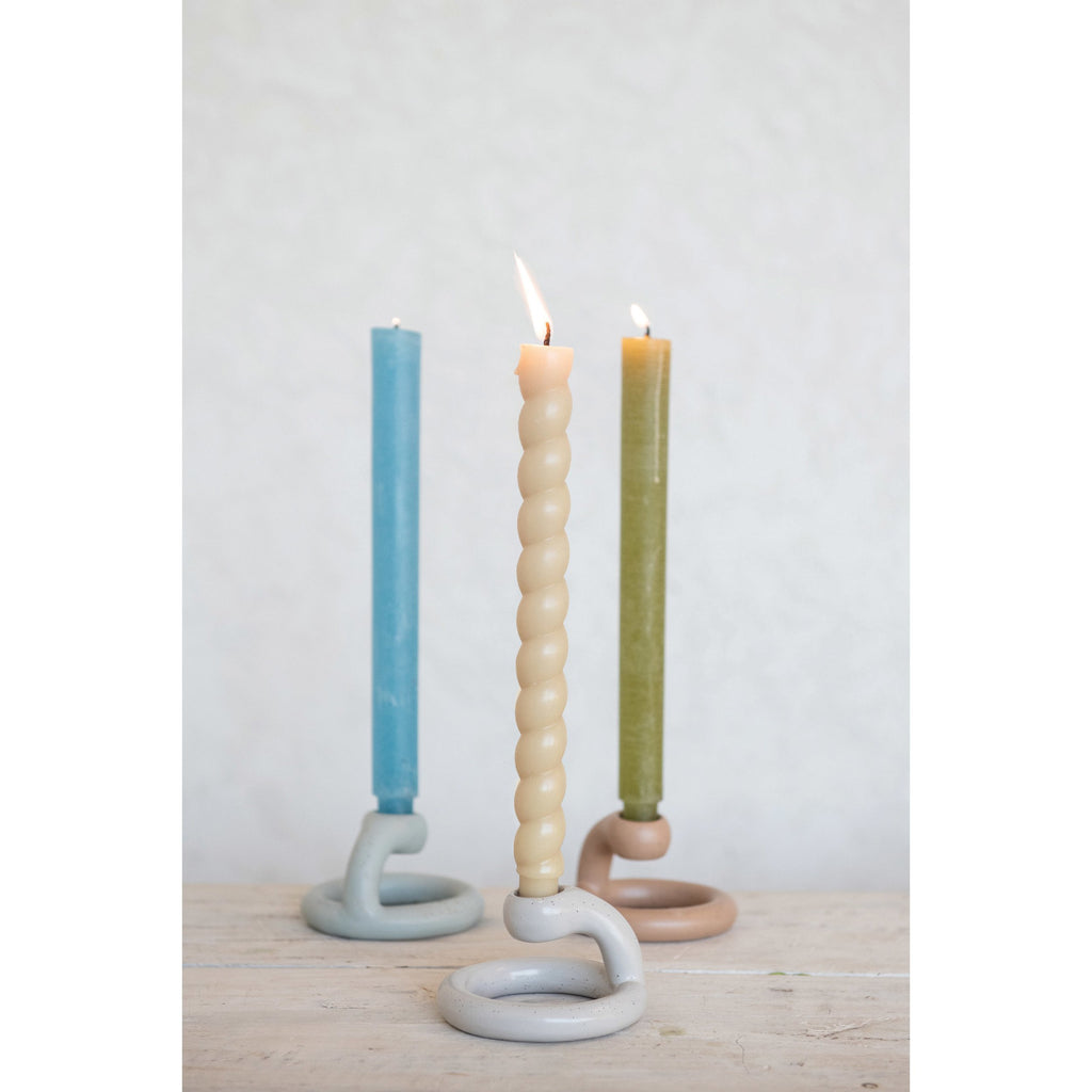 Ceramic Taper Holder w/Matte Reactive Glaze