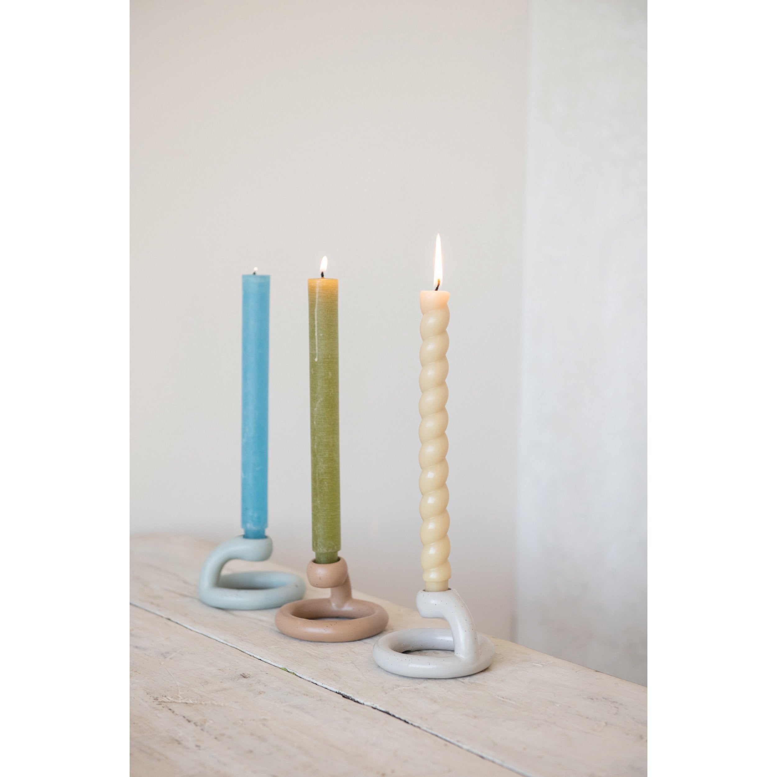 Ceramic Taper Holder w/Matte Reactive Glaze