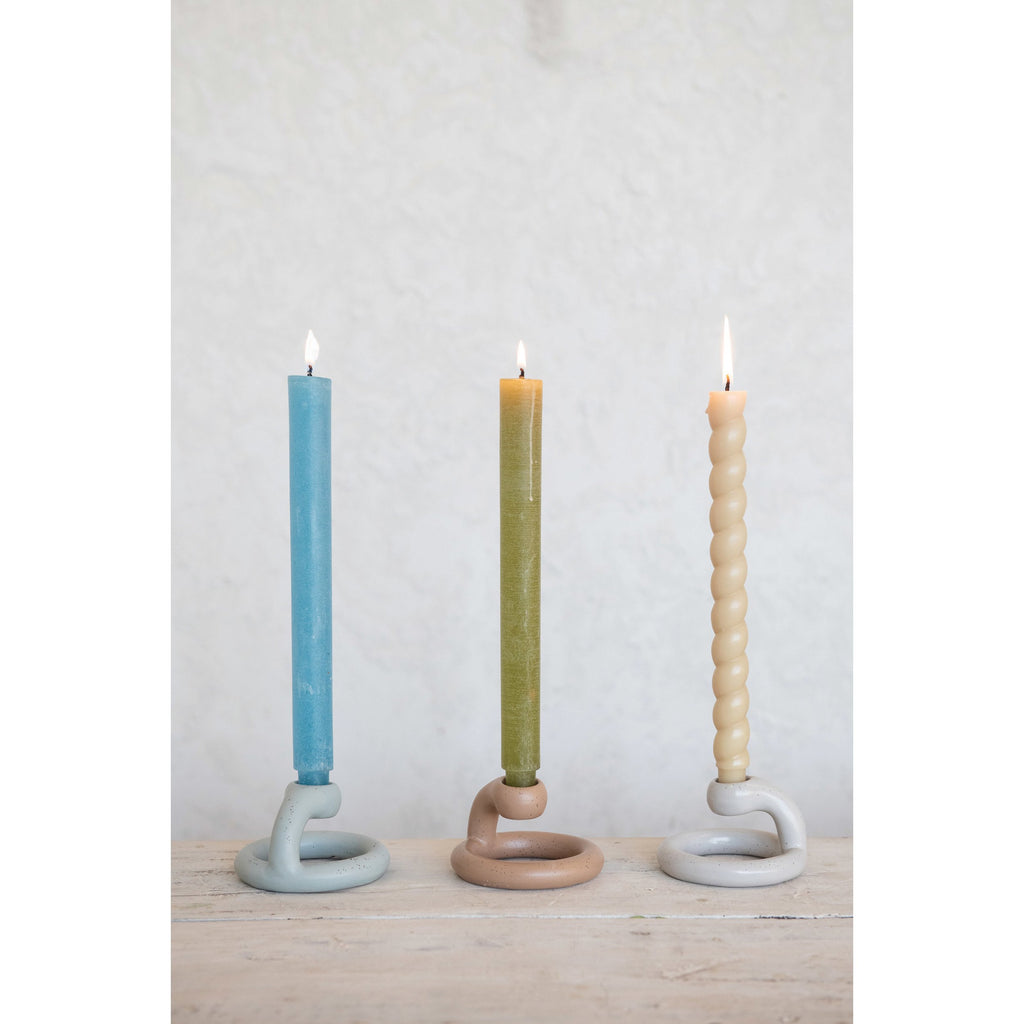 Ceramic Taper Holder w/Matte Reactive Glaze