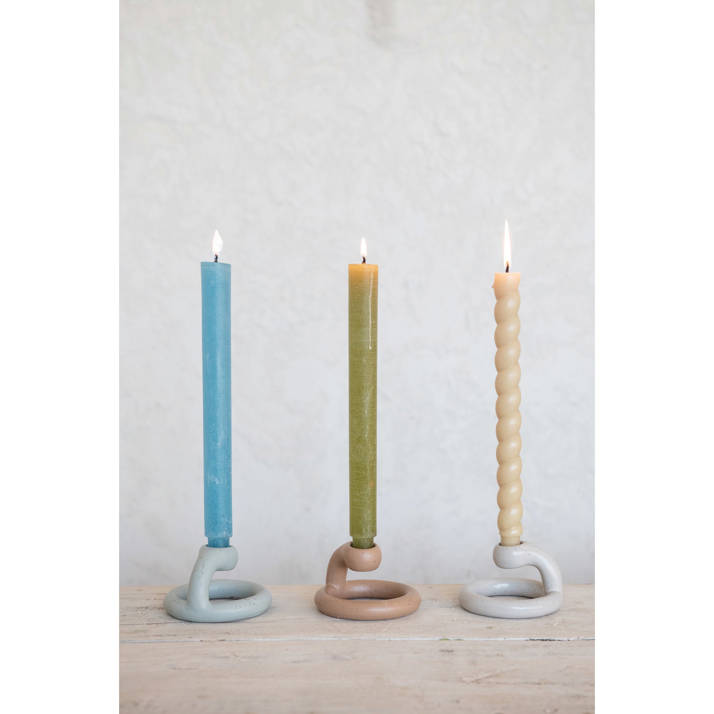 Ceramic Taper Holder w/Matte Reactive Glaze
