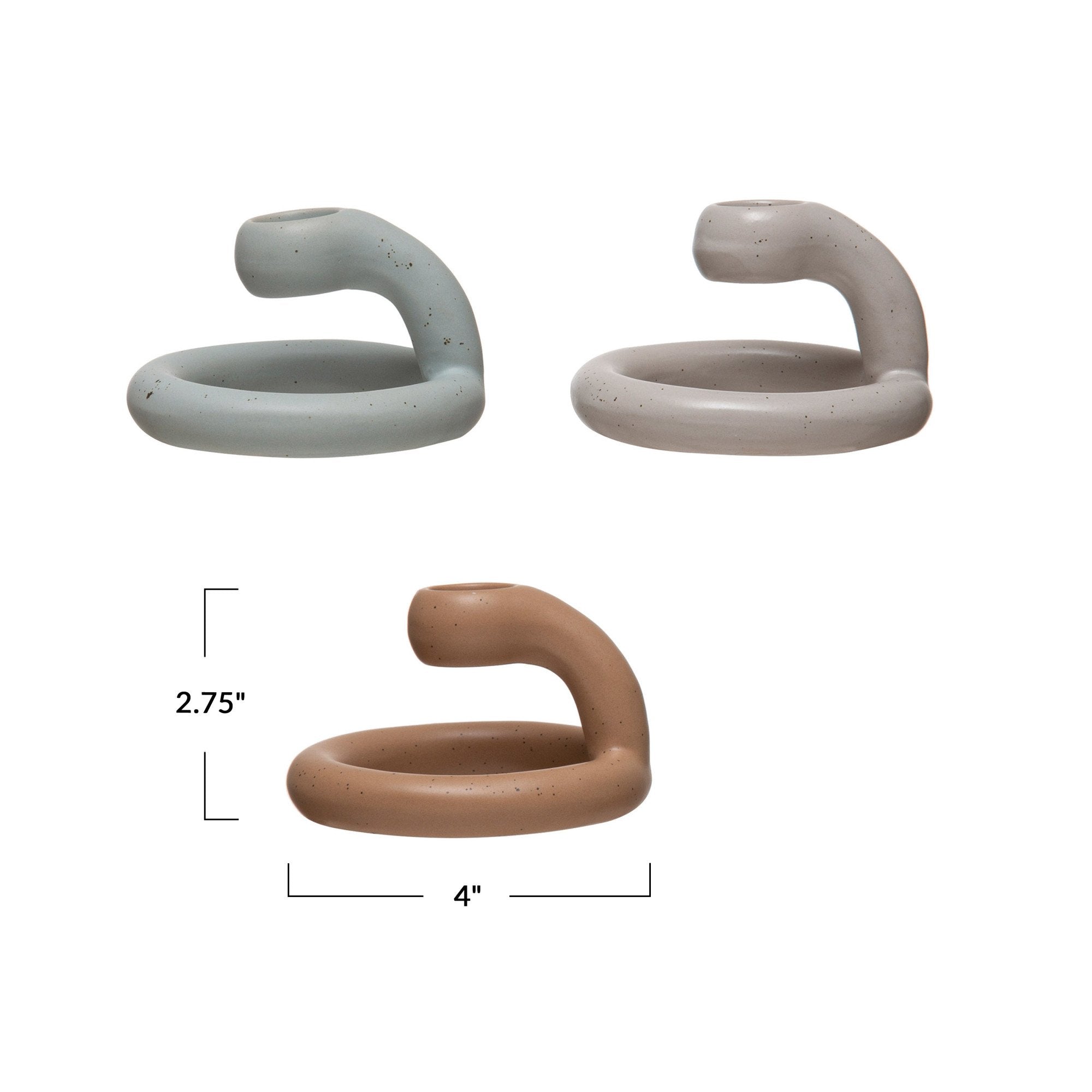 Ceramic Taper Holder w/Matte Reactive Glaze