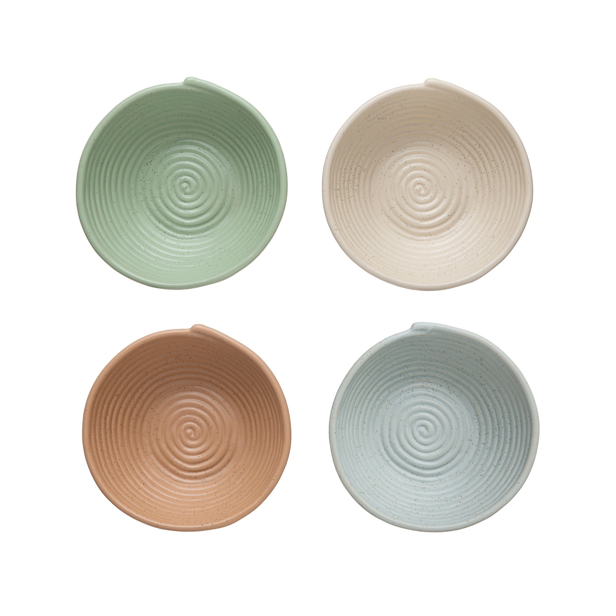 Ribbed Stoneware Bowl w/Matte Speckled Finish