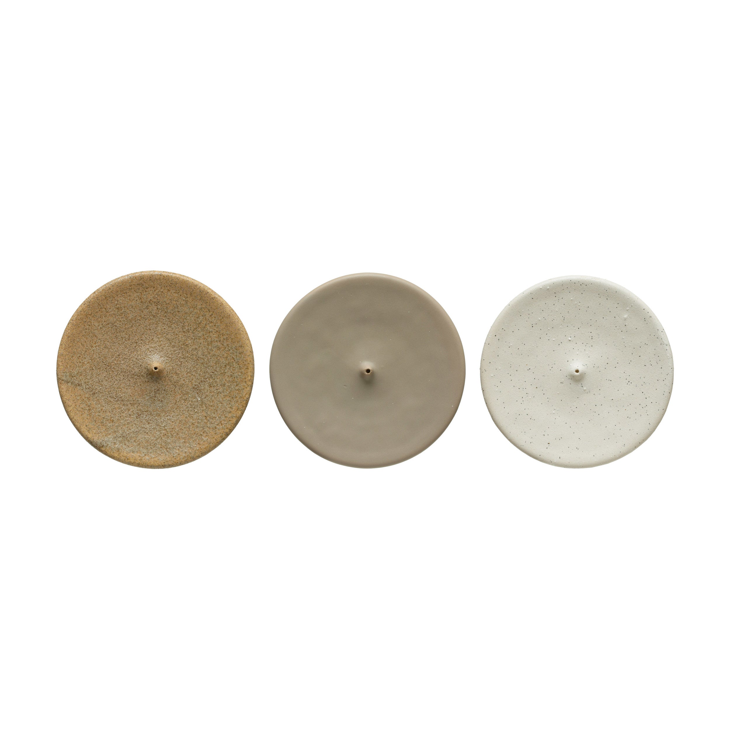 Matte Finish Round Stoneware Incense Holder