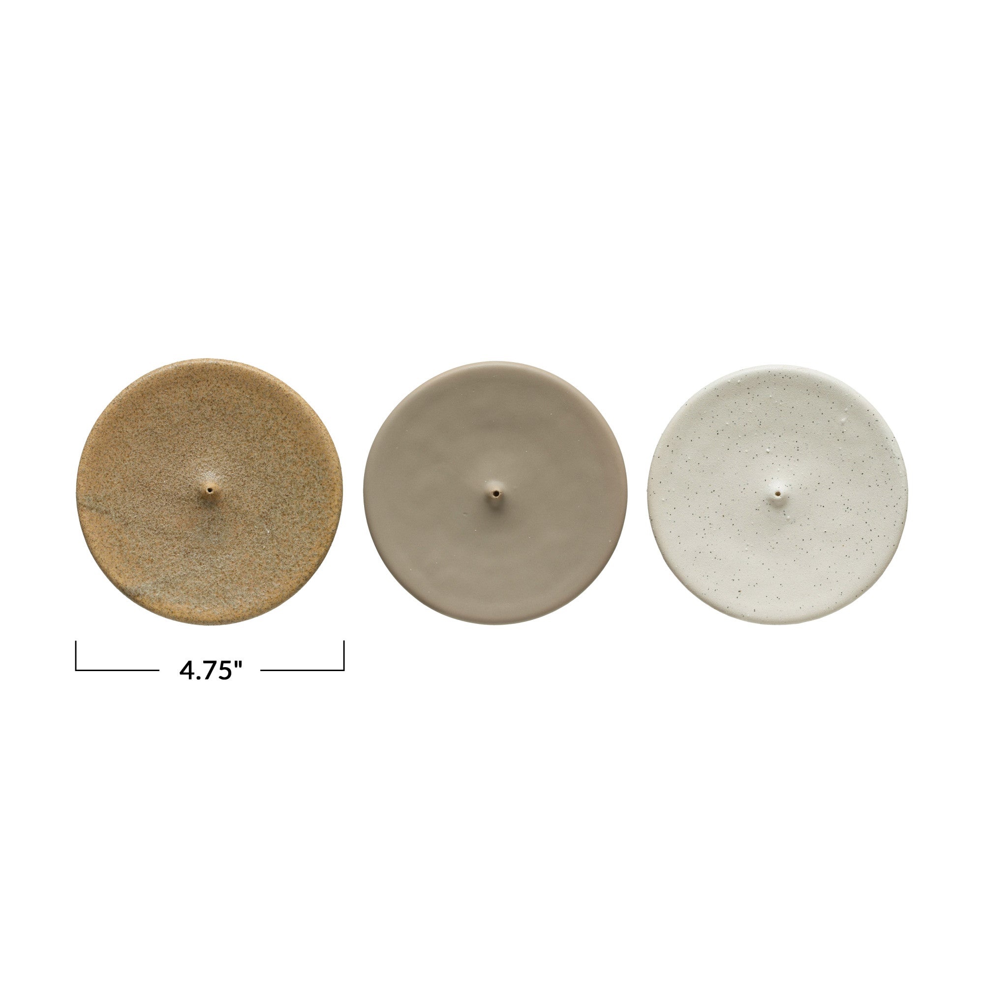 Matte Finish Round Stoneware Incense Holder