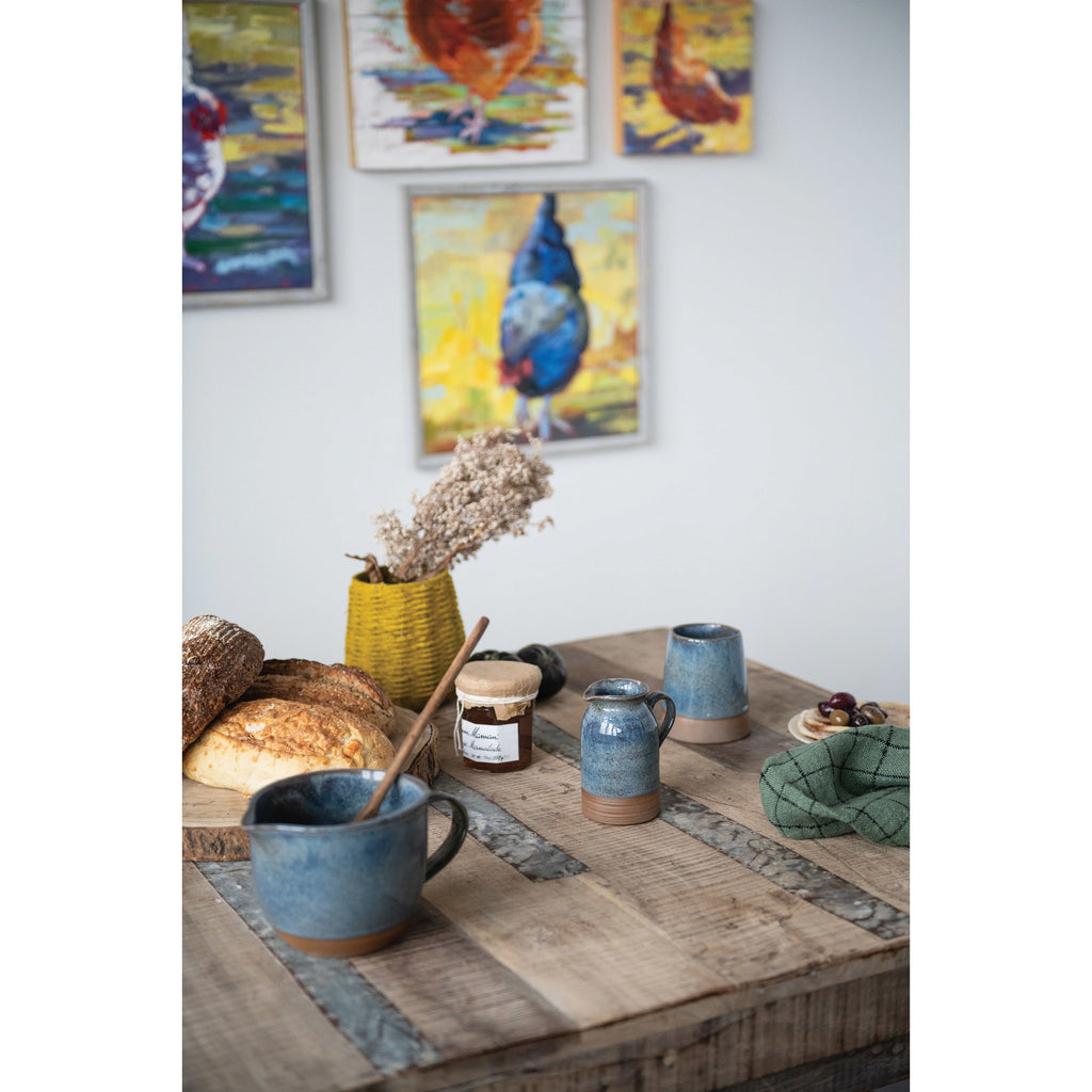Blue Reactive Glaze Stoneware Creamer