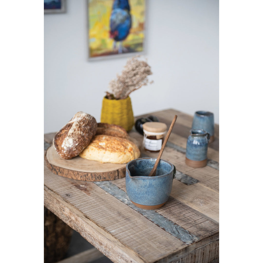 Blue Reactive Glaze Stoneware Creamer