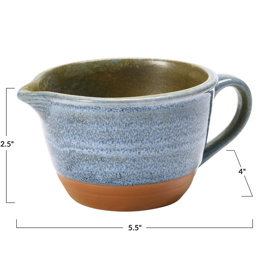 Blue Reactive Glaze Stoneware Creamer