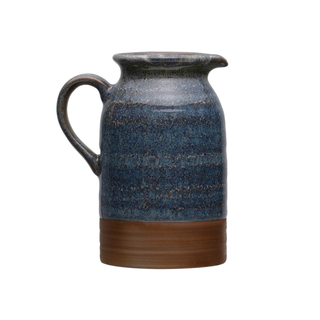 Blue Reactive Glaze Stoneware Creamer Pitcher