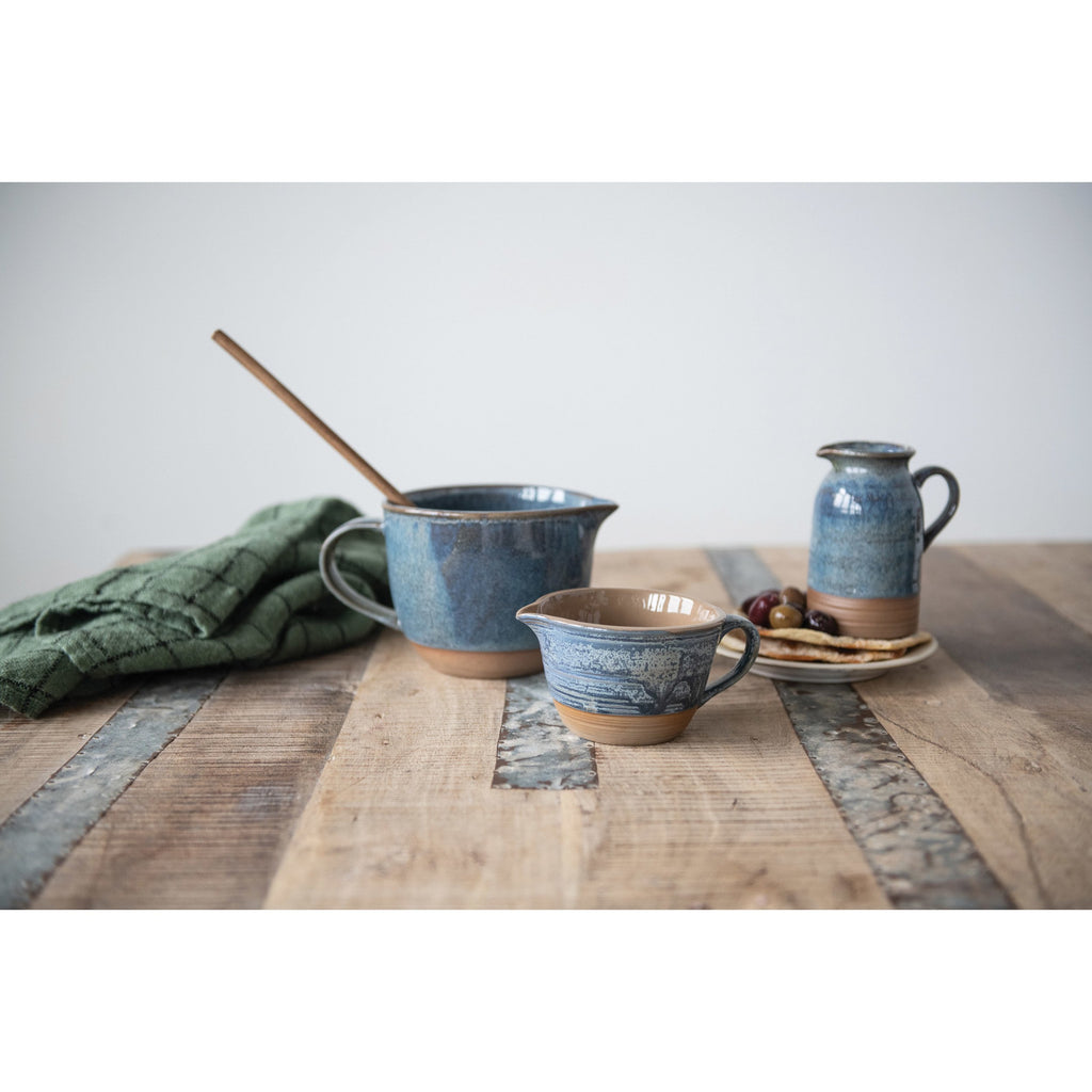 Blue Reactive Glaze Stoneware Creamer Pitcher