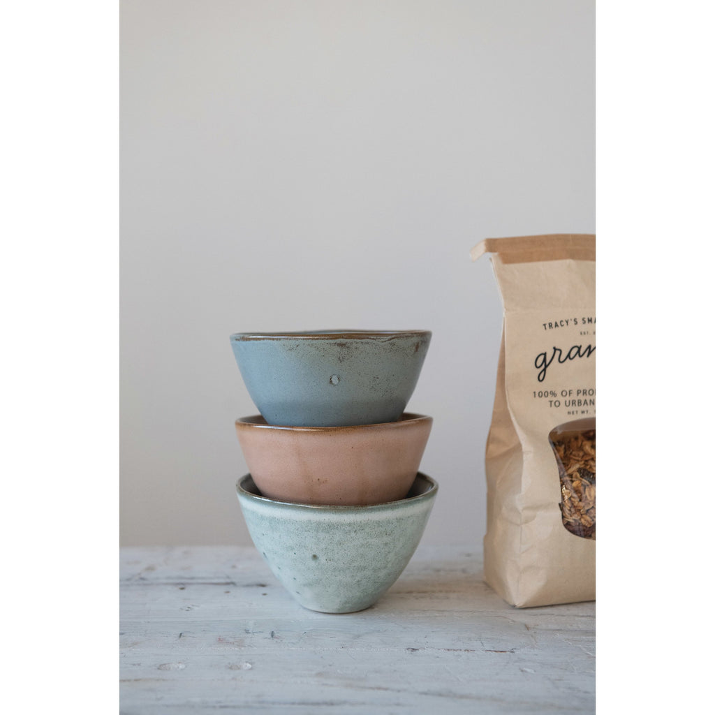 Stoneware Bowl w/Matte Reactive Glaze