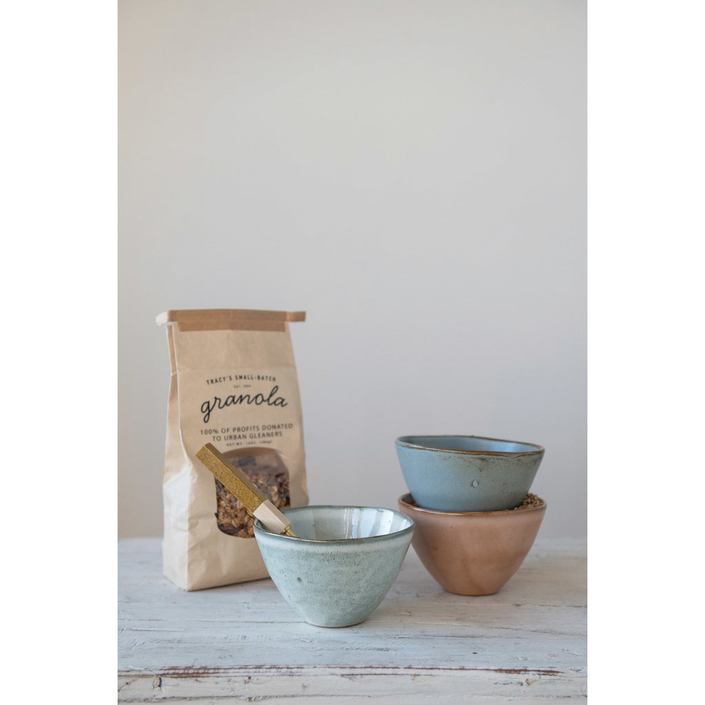 Stoneware Bowl w/Matte Reactive Glaze