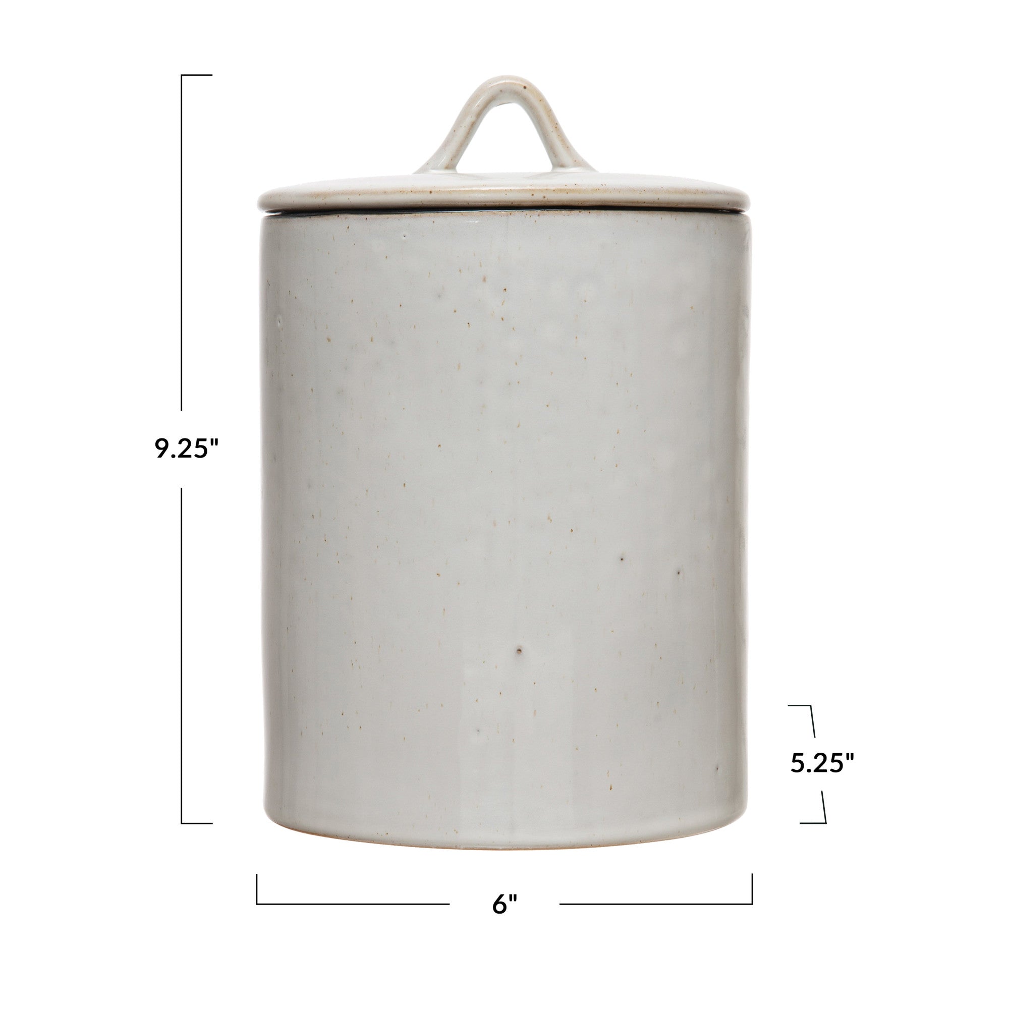 White Reactive Glaze Stoneware Canister