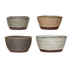 S/4 Round Stoneware Bowls w/Reactive Glaze