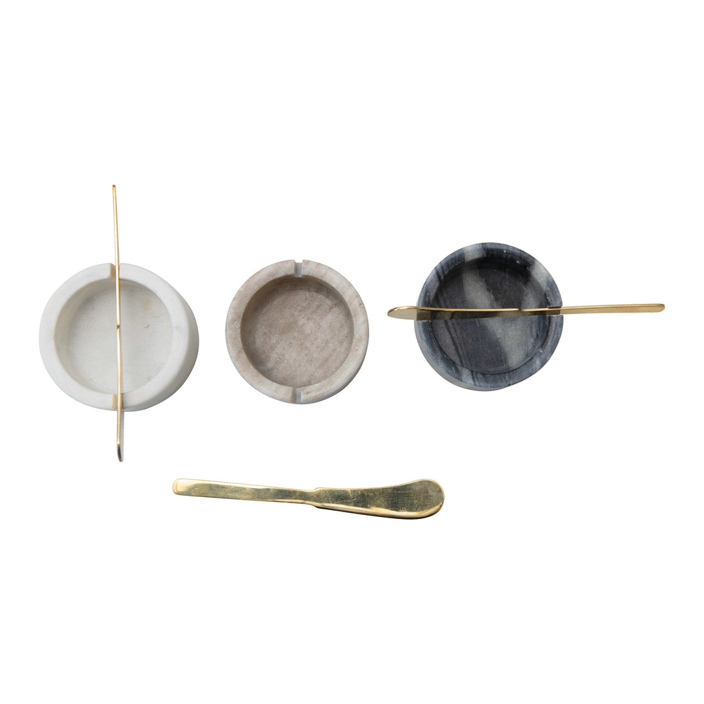 Marble Bowl w/Metal Spreader
