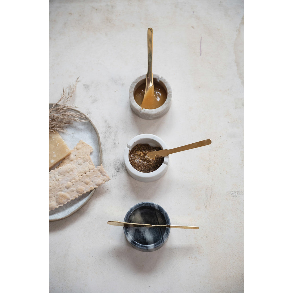 Marble Bowl w/Metal Spreader