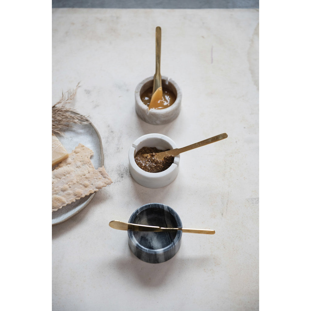 Marble Bowl w/Metal Spreader