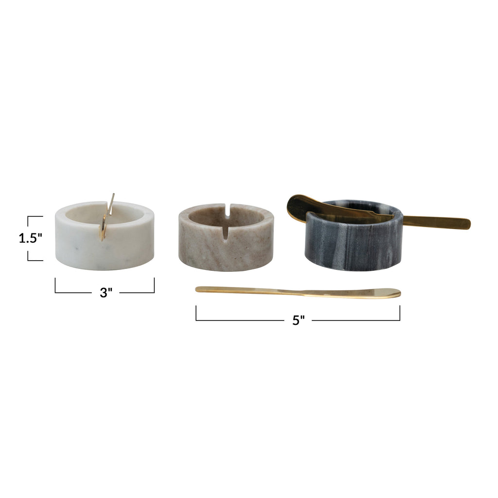 Marble Bowl w/Metal Spreader