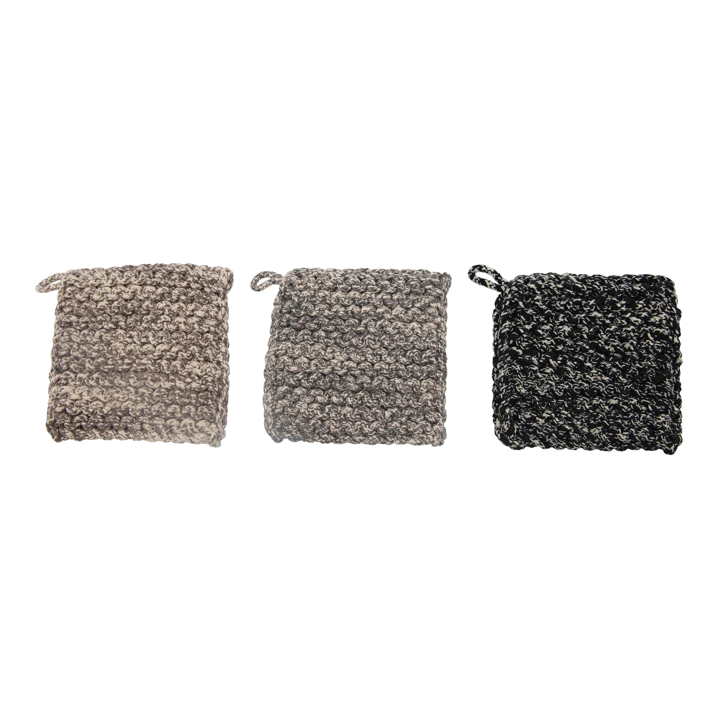 Square Melange Cotton Crocheted Pot Holder