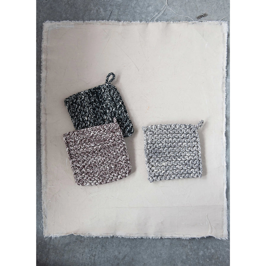 Square Melange Cotton Crocheted Pot Holder