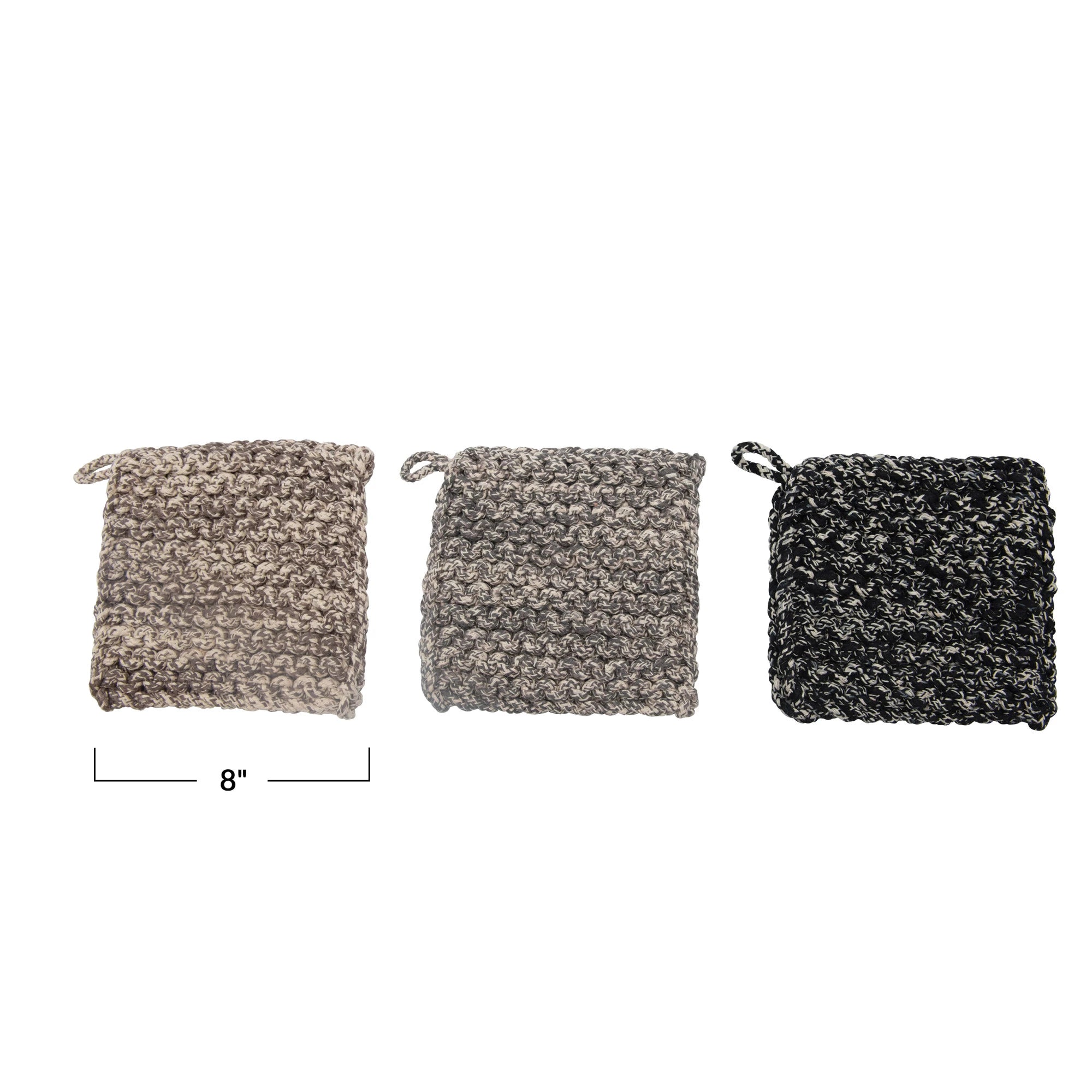Square Melange Cotton Crocheted Pot Holder