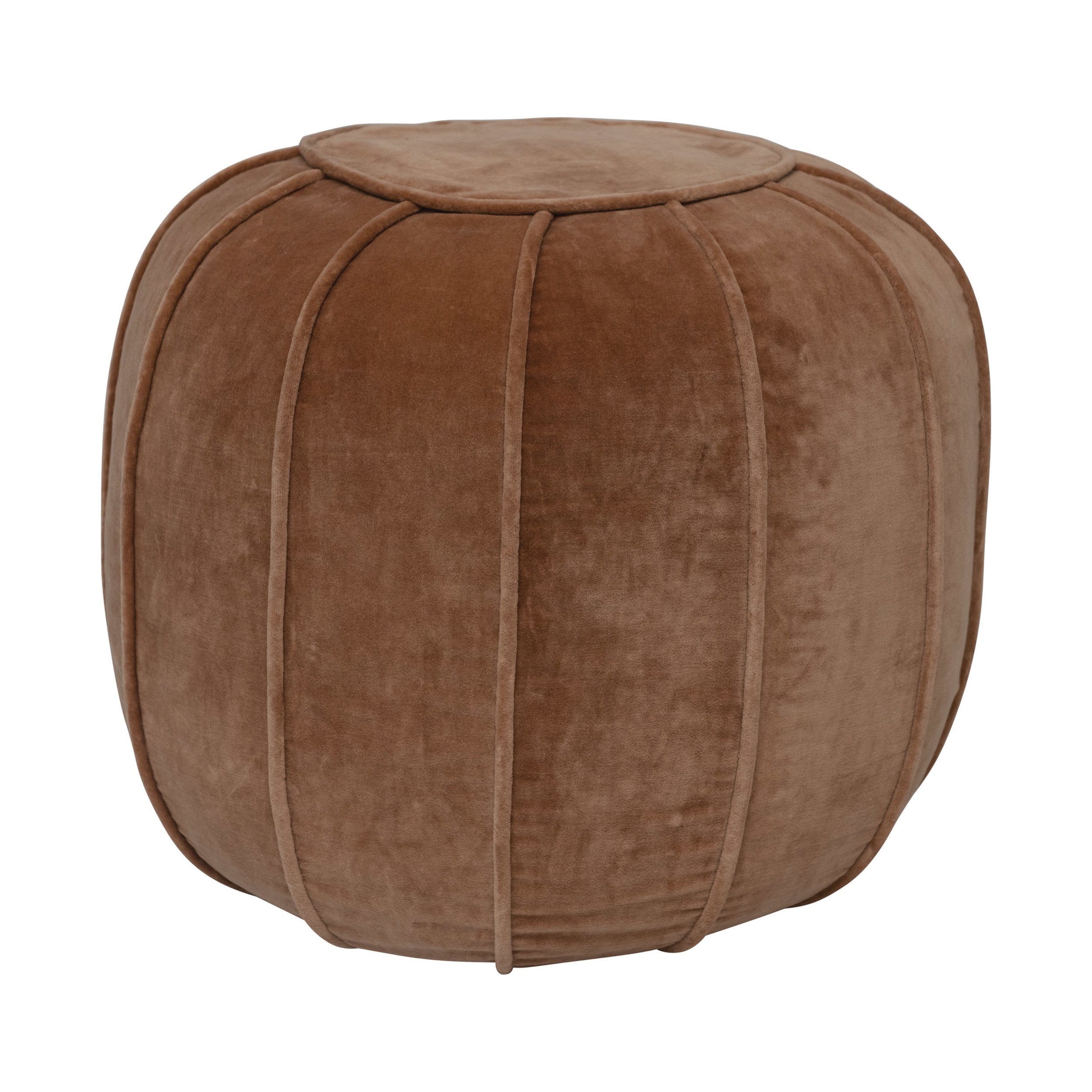 Sand Colored Cotton Velvet Pouf