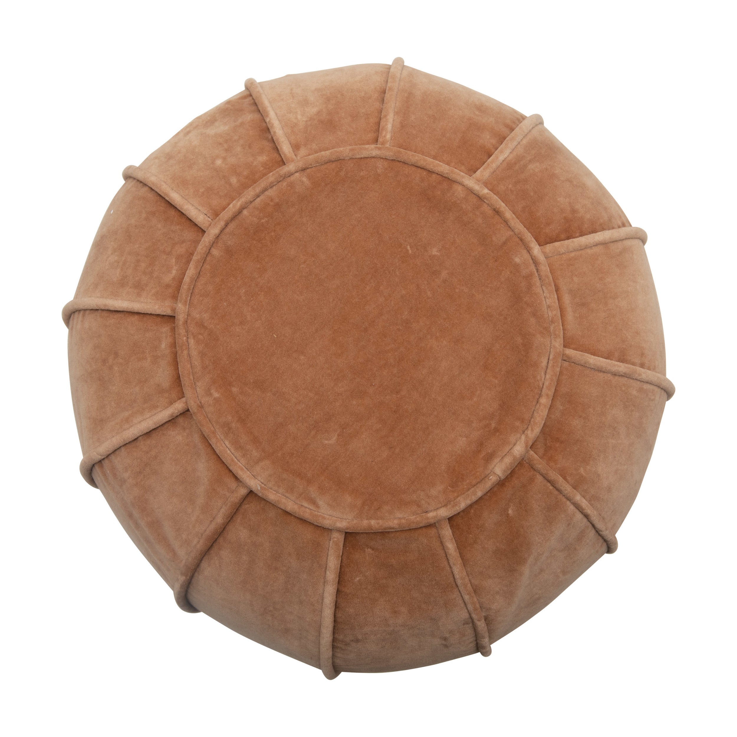 Sand Colored Cotton Velvet Pouf